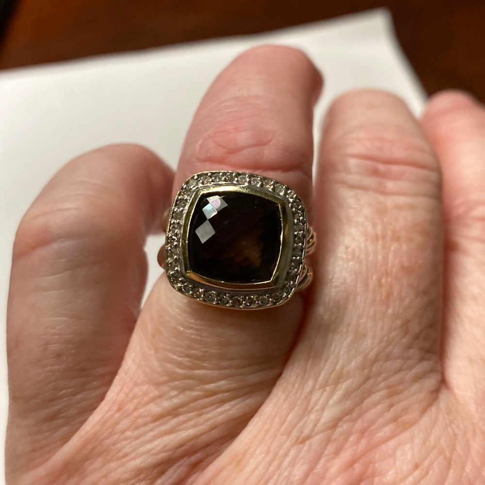 David Yurman Ring smoky quartz and diamonds